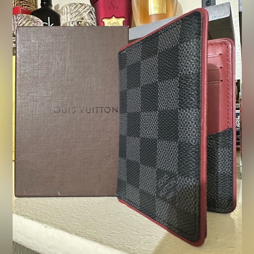 Louis Vuitton Black and Gray Checkered Card Holder